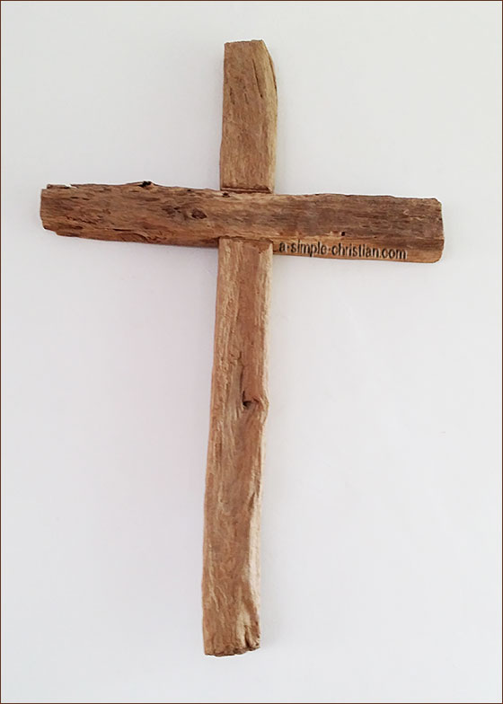 Christian crosses are made of various material. Here's one that is crafted out of wood.